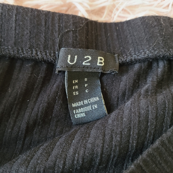 S U2B Ribbed Black Bodycon Off the Shoulder Dress - Picture 5 of 9